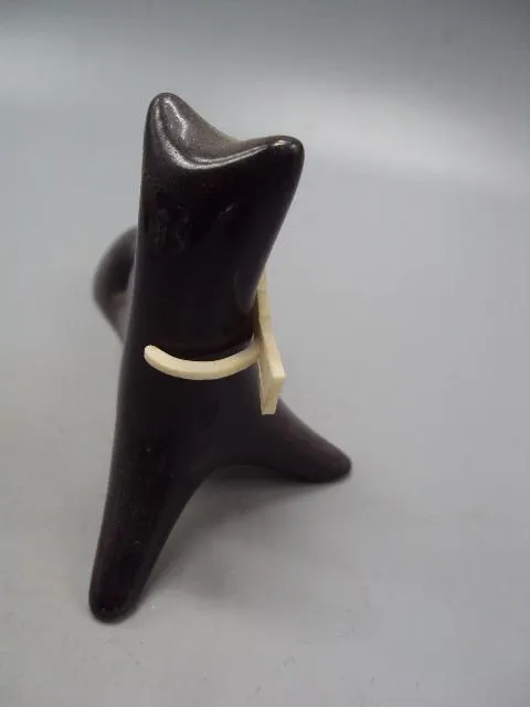 Фигура керамика черный кот статуэтка котик с бантом кошка с бантиком винтаж размер 8,4 х 14,4 см №47 Характеристики