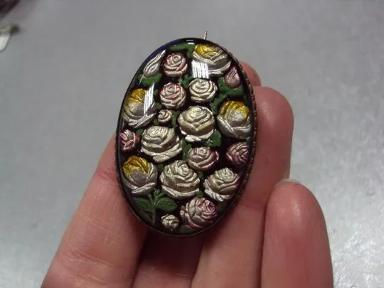 Брошка брошь цветы розы цветочки серебро 830S проба Европа вес 11,84 г размер 3,9х2,8 см №11913 З аукціону