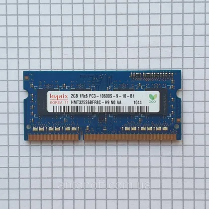 фото, Модуль пам'яті Hynix 2GB 1Rx8 PC3-10600S (DDR3) HMT325S6BFR8C-H9 оригінал для ноутбука