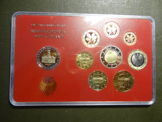 Комплект євромонет Німеччини 2009 D (повний комплект+ 2 ювілейні) UNC Ціна