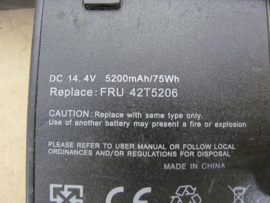 Оригінал АКБ, Акумуляторна батарея, battery, живлення, Оригінальна батарея 42T5206 14.4V для IBM Lenovo ThinkPad Tablet PC X60 X61 З аукціону