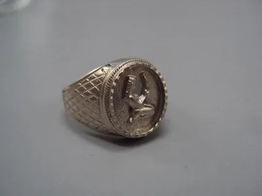 Мужское кольцо перстень печатка Дева зодиак серебро 925 проба вес 5,45 г 19 размер новое №14399 Інтернет-аукціон