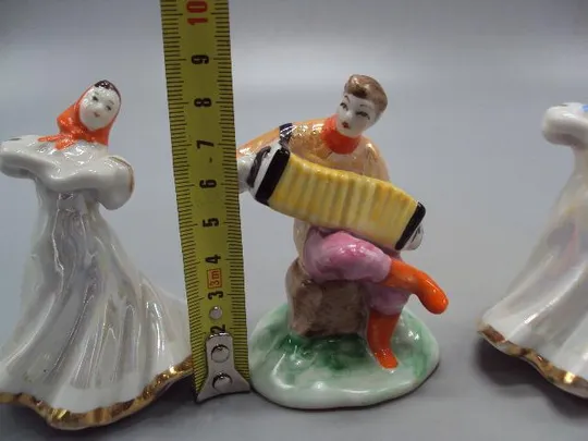 Фигура фарфор статуэтки Дулево танец перепляс музыкант с гармошкой плясуньи и гармонист 3 шт №13639 Характеристики