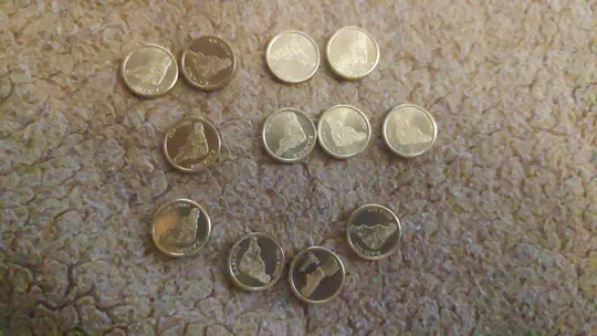 Острів Великодня - набір 12 монет x 1 Peso 2021 ( 2022 ) - Статуї Моаї латунь Ціна