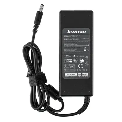 фото, Блок живлення для ноутбука LENOVO 19V, 4.74A, 90W, 5.5*2.5мм, 3 hole, прямий роз'єм, black (без кабеля!)