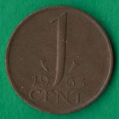 фото, 1 цент 1963 року Нідерланди [М]