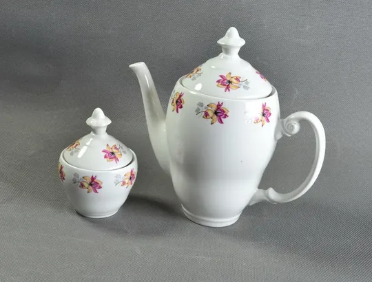Кофейник чайник и сахарница фарфор Польша 80-е гг БУ чайник та цукорниця Ціна
