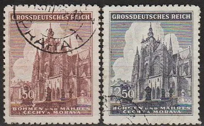 фото, 1944 - Рейх - Богемія - 600 років Собора Св.Віта Mi.140-41  _2,50 €