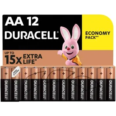 Батарейка Duracell AA лужні 12 шт. в упаковці (5000394006546 / 81551275) Ціна