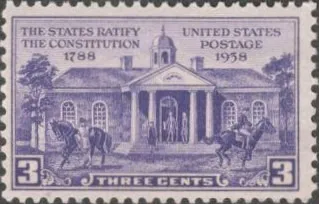 США (USA) 1938 г. АРХИТЕКТУРА. ШТАТЫ РАТИФИЦИРУЮТ КОНСТИТУЦИЮ. СОСТОЯНИЕ ИДЕАЛЬНОЕ С КЛЕЕМ. Ціна