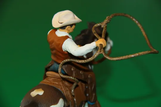 КОВБОЙ З ЛАСО-АРКАНОМ на коні SCHLEICH 90-100мм ФРН ФРГ люкс!! Продаж