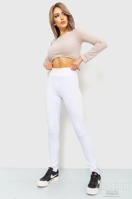 Купити Лосины ткань микродайвинг, цвет белый, 102R5158-1