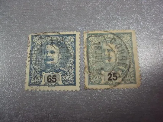 марки Португалия 1898 стандарт личности король Карлос l лот 2 шт гаш №1875 Ціна