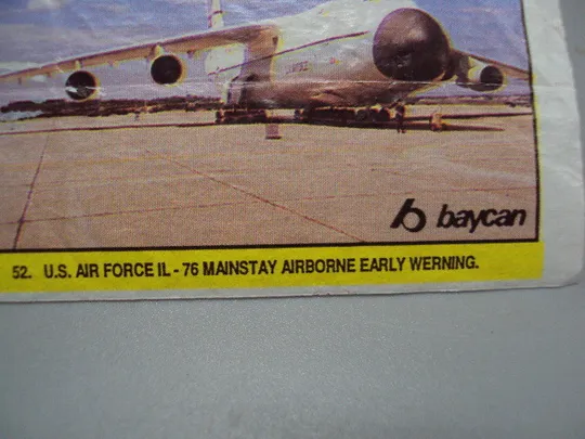 Вкладыш от жвачки Baycan 52 U.S. Air Forse IL-76 фантик самолет Ил-76 ВМФ США №17918мя З аукціону