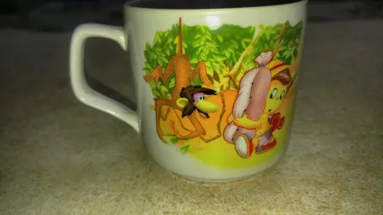 Чашка дитяча горнятко порцеляна Слон Мавпа Хлопчик Довбиш Вживане З аукціону
