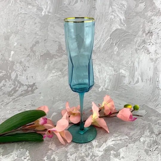 Бокал для шампанского OLens Голубая Геометрия OLGS1001-1 250 мл З аукціону