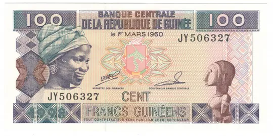 100 франків 1998 року UNC Гвінея Ціна