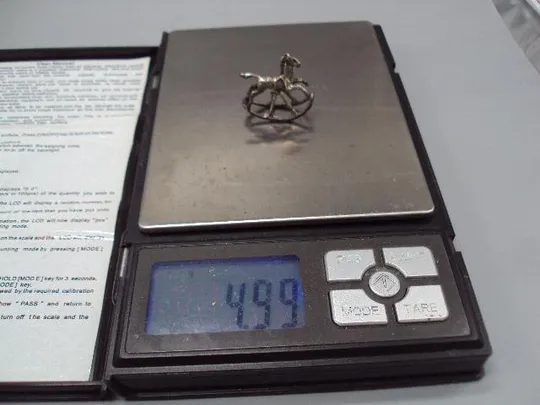 Фигура миниатюра статуэтка лошадка качалка лошадь конь серебро 800 проба вес 4,99 г высота 2,2см №39 З аукціону