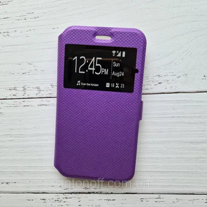 фото, Чохол-книжка Doogee Y100 Pro Valencia 2 для телефону (з віконцем) Фіолетовий
