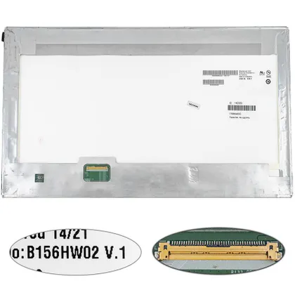 фото, Матриця 15.6 B156HW02 V.1 (1920*1080, 40pin, LED, NORMAL, глянець, роз'єм ліворуч знизу) для ноутбука (renew)