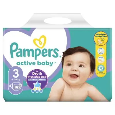 Купити Подгузники Pampers Active Baby Mid Размер 3 (6-10 кг) 90 ш (8001090949455)