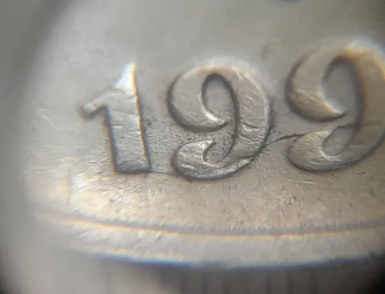 Купити (6118) 25 копійок 1994 1БВм розколи у році карбування на аверсі (25 копеек 1994 1БВм)