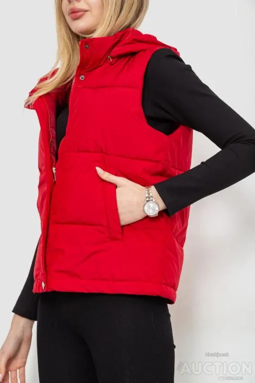 Жилет женский с капюшоном, цвет красный, 243R20232 З аукціону