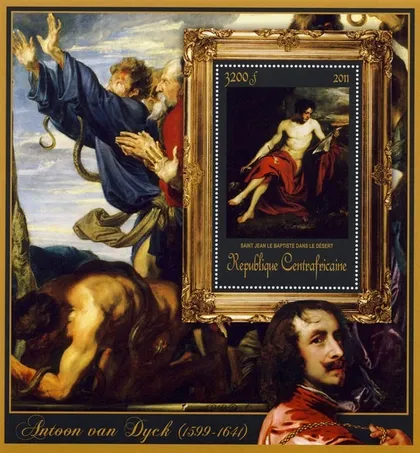 фото, ЦАР-Живопись- Антуан Ван Дейк -2011.Чистый  красивый Блок.MNH.