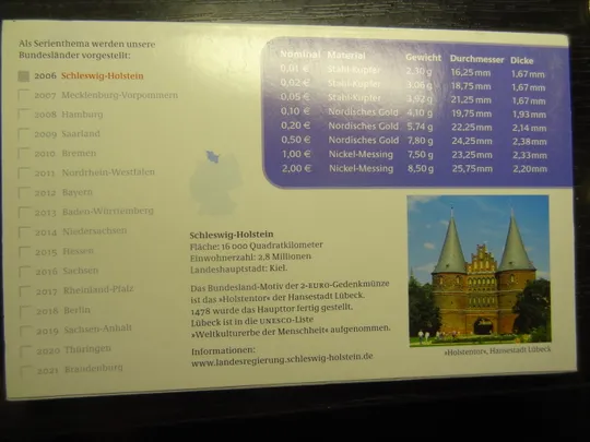 Комплект євромонет Німеччини 2006 A (повний комплект+ювілейна) UNC Продаж
