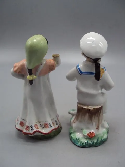 Фигура фарфор ЛФЗ морячок матросик юный гармонист Смелый и девушка плясунья под реставрацию №31 Інтернет-аукціон