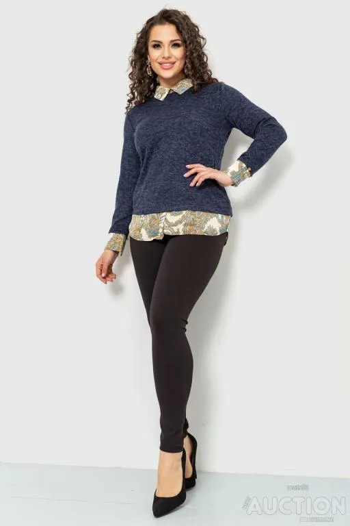 Купити Блуза женская обманка, цвет синий, 230R542-1