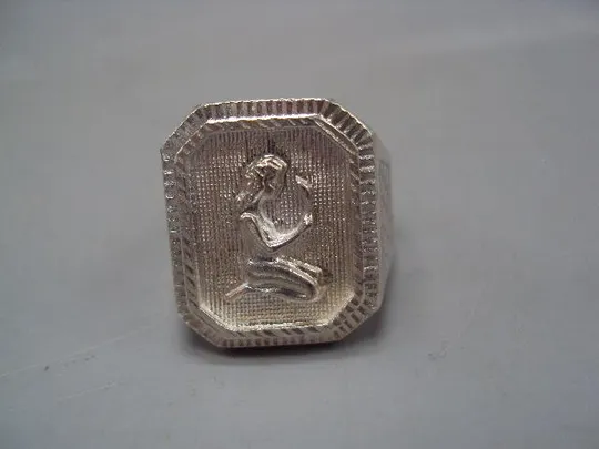 Купити Мужской перстень кольцо печатка зодиак Дева гороскоп серебро Украина вес 9,48 г размер 21 №15145