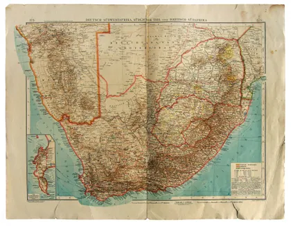 фото, Мапа карта Німецькі та Британські колонії у Південній Африці 1905 р. Fv8.3