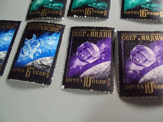 Марки серия ссср 1976 космос интеркосмос сотрудничество в космосе ссср и сша лот 16 шт гаш №10439 Інтернет-аукціон