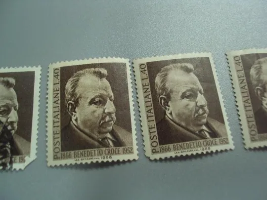 Купити марки Италия 1966 стандарт личности Бенедетто Кроче историк люди лот 5 шт гаш и негаш №2686