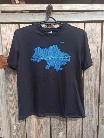 фото, Футболка чоловіча Lans 12/049 Мапа України бавовна 100% (розміри: M-4XL)