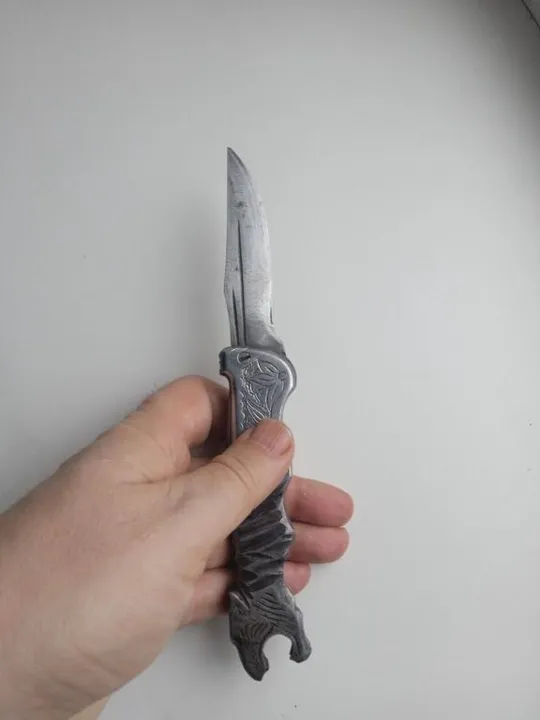 Выкидной нож времен СССР Тигр он же открывашка рабочий редкий выкидуха tn458 Продаж