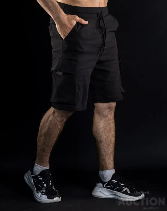 Чоловічі шорти карго "Сhornobayivka" колір чорний Ціна