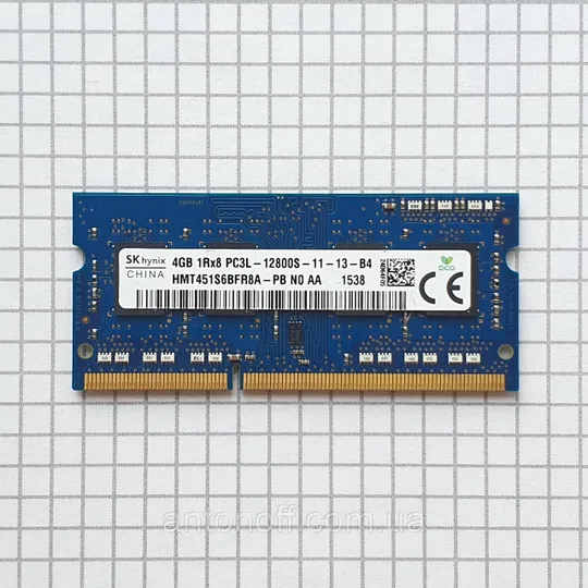Модуль пам&#039;яті SK Hynix 4GB 1Rx8 PC3L-12800S (DDR3L) HMT451S6BFR8A-PB для ноутбука оригінал Ціна