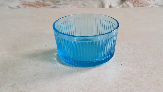 Ваза ємкість цукерниця стара радянська бірюзове блакитне кольорове скло Вживане Ф 12,1 см #3 Недорого