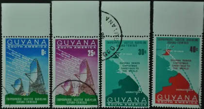 фото, Гайана Антенна Карта Коммуникации Рождество 1968