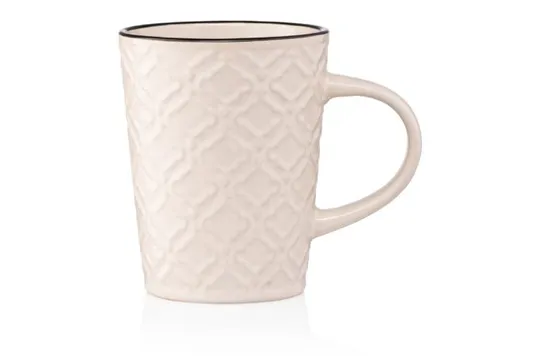 Кружка Ardesto Relief AR-3474-BG 320 мл пудровая Ціна