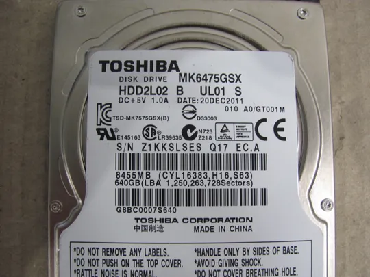 Жорсткий диск   2.5&quot; SATA Toshiba MK6459GSXP MK6475GSX 640GB 5400rpm 8MB Продаж