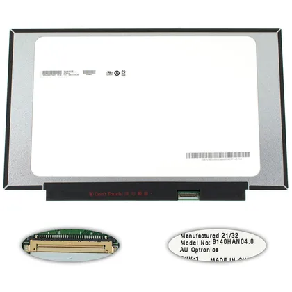 фото, Матриця 14.0 B140HAN04.0 (1920*1080, 30pin(eDP, IPS, 250cd/m2, 45% NTSC), LED, SLIM (без планок та вушок), матова, роз'єм праворуч