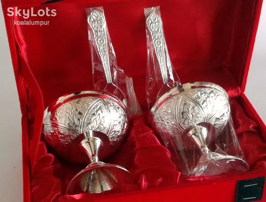 Креманки вазочки для морозива десертів 2 шт латунь посріблення India Недорого