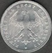 ХАЛЯВА !!! Треий рейх 200 марок "E" 1923 г.  31 янв. 1922 г. приход к власти Гитлера. Первая монета. З аукціону