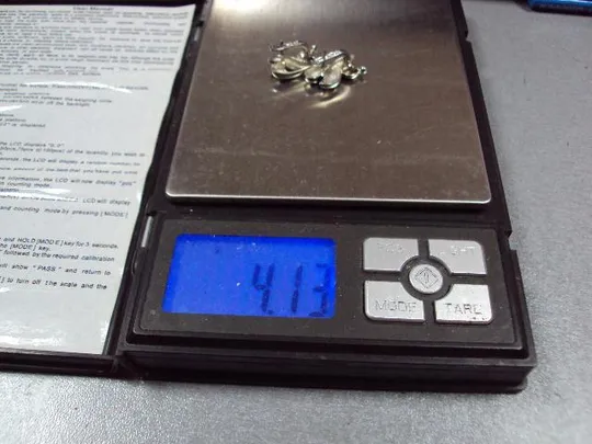 Серьги листья листочки серебро 875 проба Украина золотые вставки 585 проба вес 4,13 г №11844 Де купити