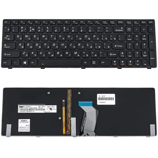 Купити Клавіатура для ноутбука LENOVO (Y580) rus, black, підсвічування клавіш