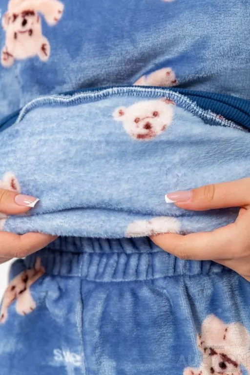 Пижама женская плюшевая, цвет джинс, 102R5241 Недорого