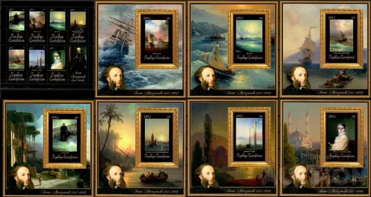 ЦАР-Живопись-Иван Айвазовский-2011. Чистый полный красивый комплект-19 Блоков+4М/Листа.Редкость !MNH. З аукціону